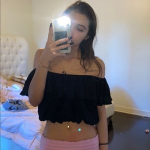 Urban outfitters black off the shoulder top